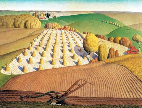 Grant Wood, Fall Plowing, 1931, John Deer Collection