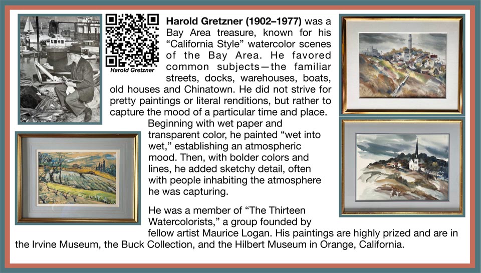 Placard for Harold Gretzner NOW IN THE GALLERY PAGE, October, 2026.
