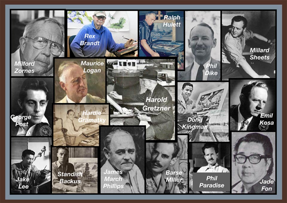 Some of the noteable California Stye Watercolor artists from both Northern and Southern California
