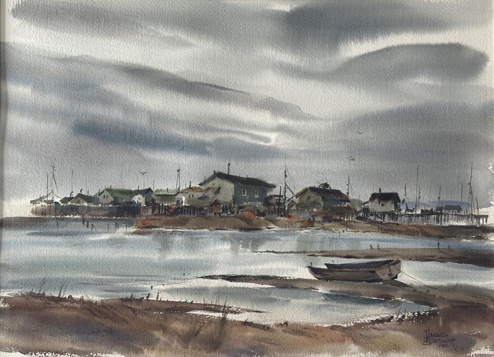 Harold Gretzner, Beached Boat, Bodega Bay Heritage Gallery Collection
