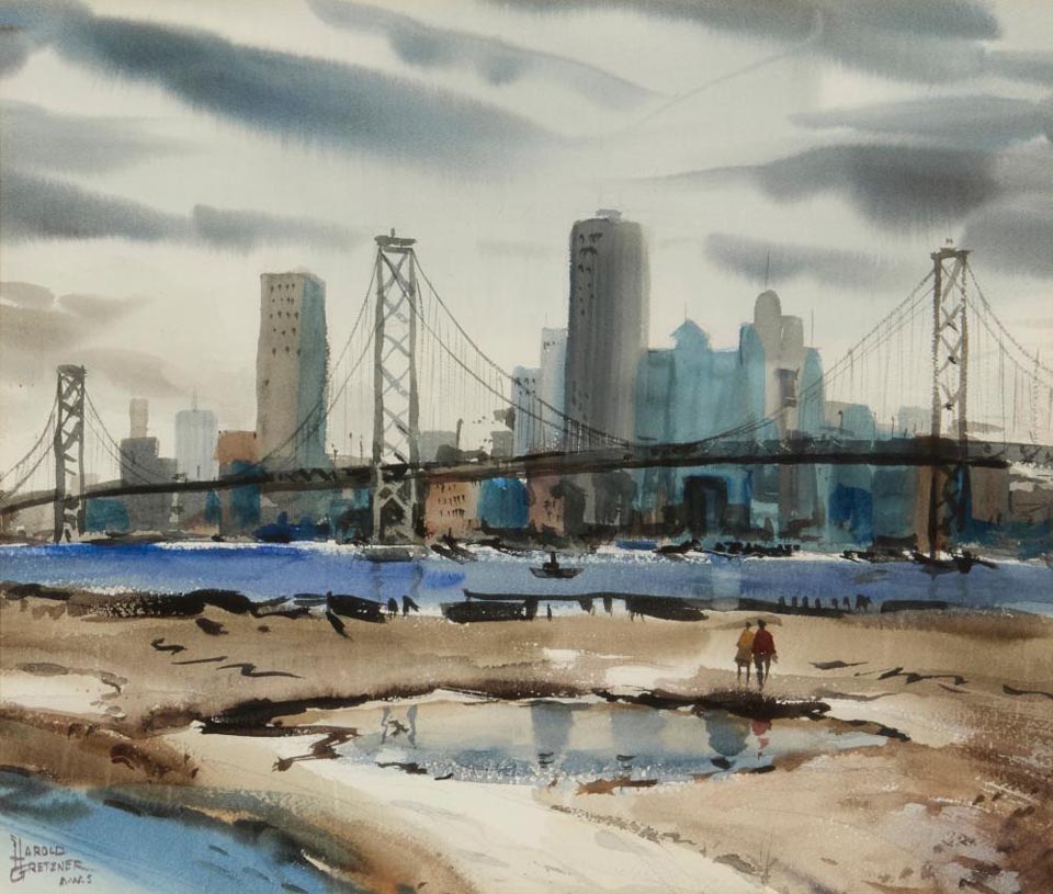 Harold Gretzner, San Francisco Bay Bridge, Private Collection 