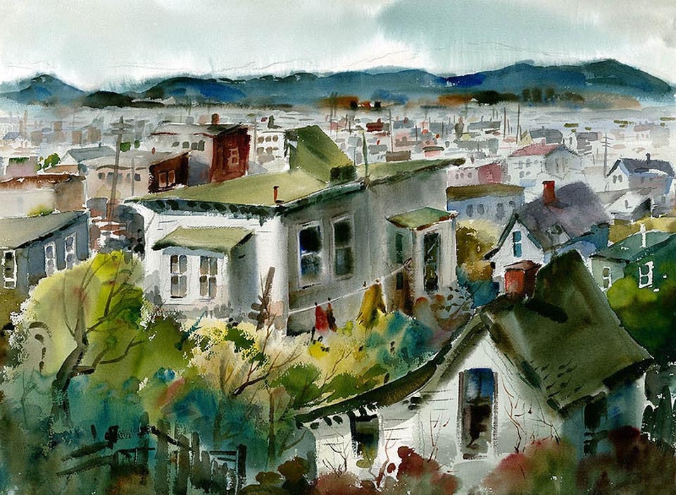 Harold Gretzner, San Francisco Rooftops, Private Collection 