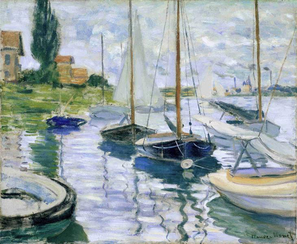 Claude Monet, Sailboats at Rest on the Seine at Petite-Gennevilliers, 1874 Fine Art Museums of San Francisco