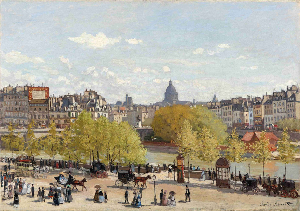 Claude Monet, Quai du Louvre 1867, painted when Monet was 27 Collection Gemeentemuseum Den Haag, The Netherlands
