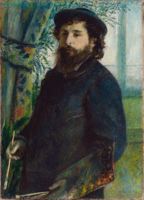 Portrait of Claude Monet 1875 done by his close friend, Pierre-Auguste Renoir Painted when Monet was 35 years old Musee d'Orsay, Paris