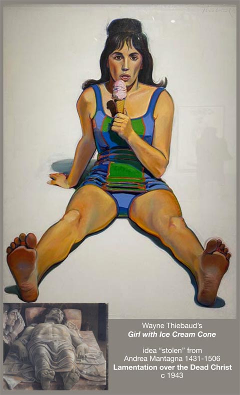 Wayne Thiebaud, Girl with Ice Cream Cone with inset