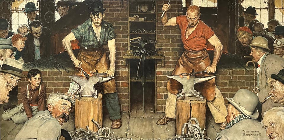Norman Rockwell, Horseshoe Forging Contest 1940