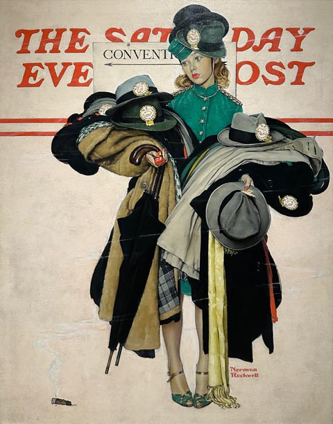  Norman Rockwell, The Convention Hatcheck Girl 1941