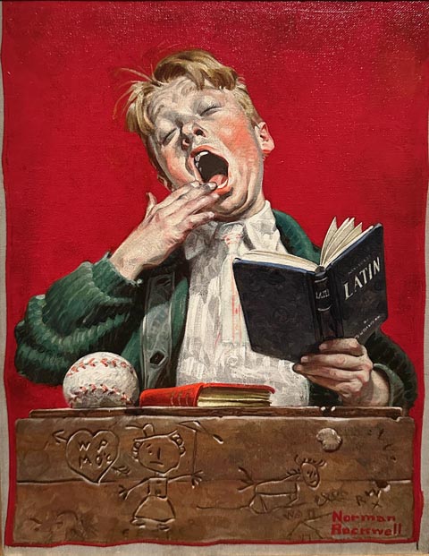 Norman Rockwell, The Sleepy Scholar 1921