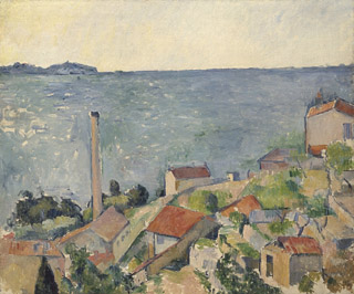 bequethed by Gustave Caillebotte Paul Cezanne 1839-1906  Le Mer a l'Estaque 1878-79 Musee d'Orsay