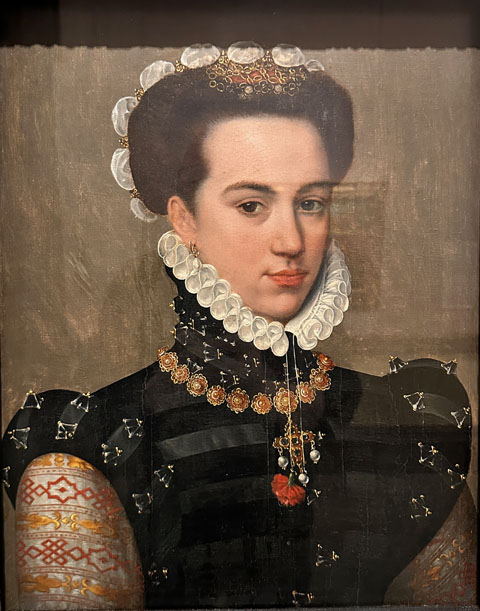 Attributed to Anthonis Mor 1516-1576, Dutch Portrait of a Lady with a Pink c 1570 Museo de Arte de Ponce, Puerto Rico