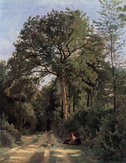 Entree du bois a Ville-d'Avray, 1825  Jean-Baptiste Camille Corot, 1796-1875, National Gallery of Scotland 