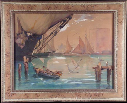 Davis Francis Schwartz, Boys Fishing on the Bay, 1940