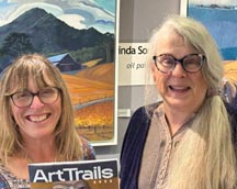 Linda Sorensen hosts Wendy Brayton prior to Art Trails, 2026