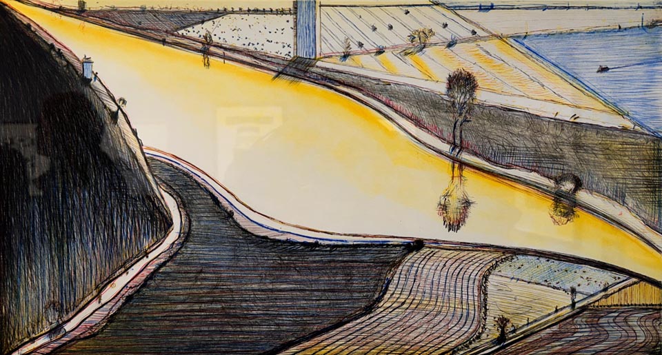 Wayne Thiebaud, Reservoir, 2014, Aquatint