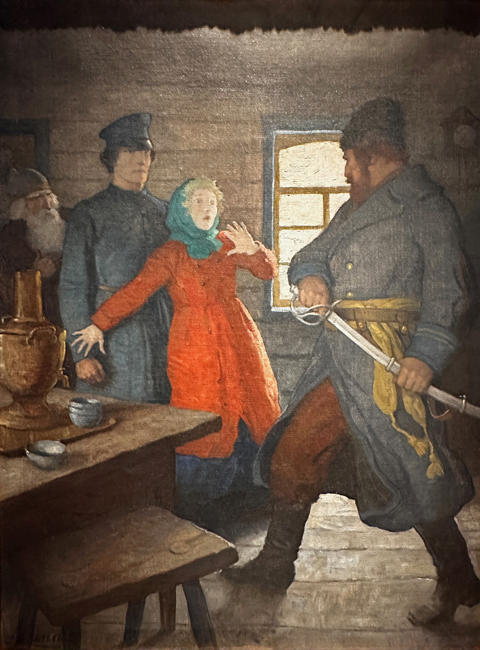N.C. Wyeth, "Defend Yourself, for I shall not spare you!" 1927 illustration for Jules Verne's Michael Strogoff, 1876