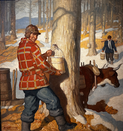 N.C. Wyeth, The Country Gentleman, 1926 cover illustration for Tapping Sugar Maples