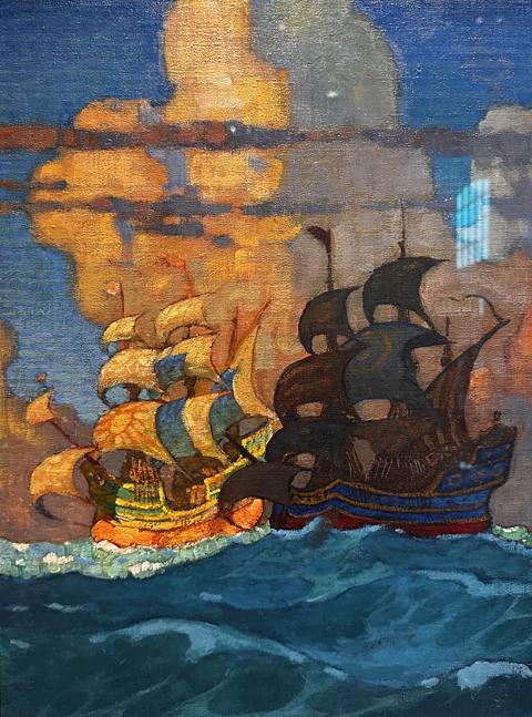 N.C. Wyeth, The Elizabethan galleons, 1923