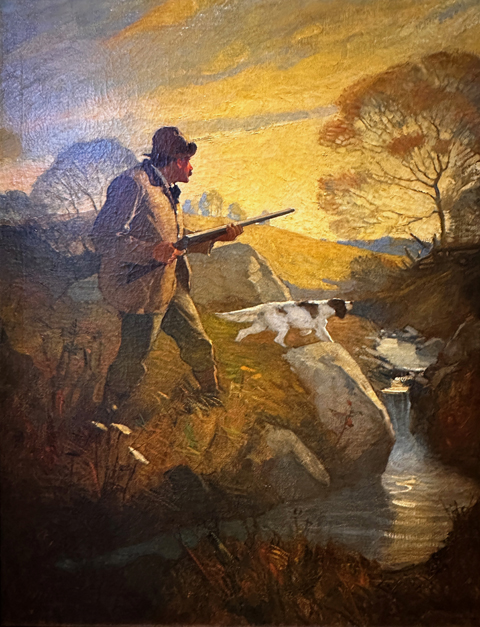 N.C. Wyeth, untitled, Hunter and Dog beside Stream, c1912-13